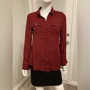 White House Black Market Button Down Shirt Women Long Sleeve Sz 2